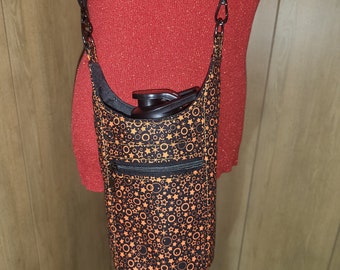 Orange Constellations Water Bottle Sling Bag, Festival Drink Holster