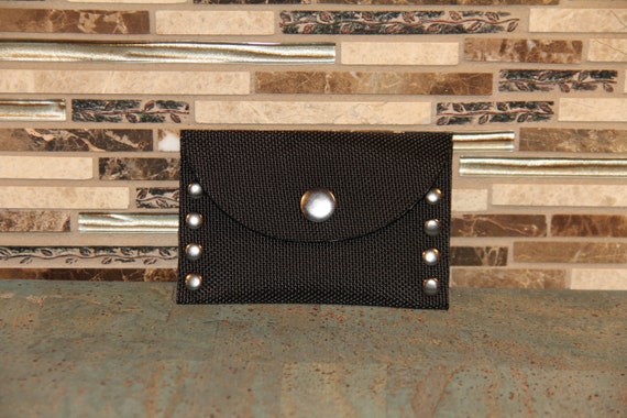 Little Rivet Rock Star Mini Credit Card Wallet in Black 1680 Ballistic Nylon