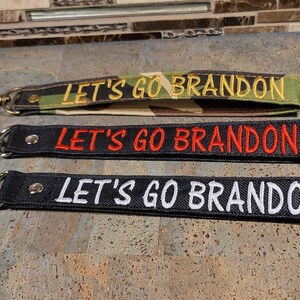 Let&#39;s Go Brandon Key Fob, Keychain, Badge Holder, Custom Embroidery, Lanyard Style with Lobster Clasp