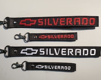 Chevy Silverado Key Fob, Badge Holder, Gift for Silverado Lovers, Custom Embroidery