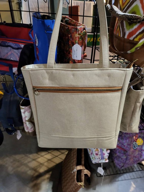 Amara Tote Bag Large Size Cream Color Vegan Leather Etsy