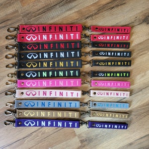 Infiniti Key Fob, Badge Holder, Gift for Infiniti Lovers, Custom Embroidery