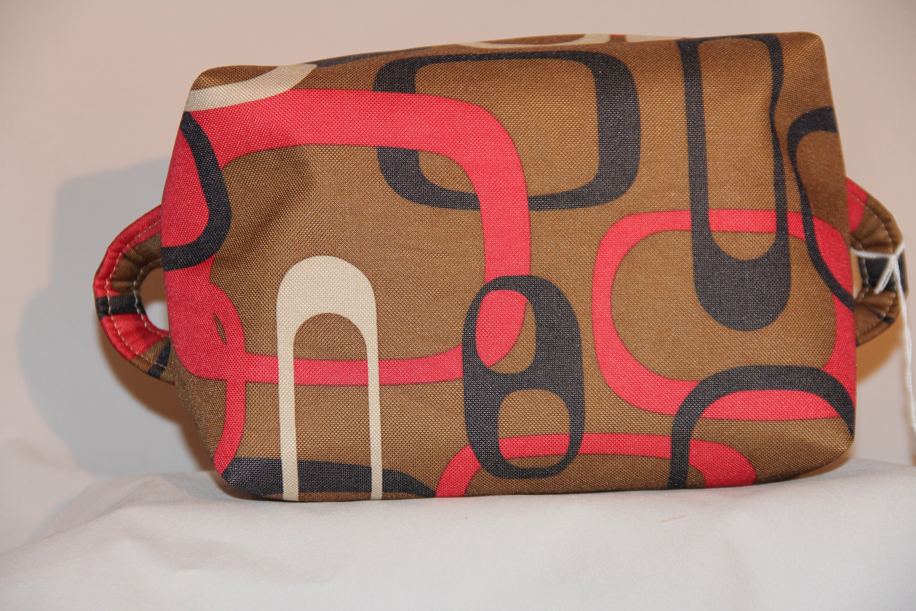 Dopp Kit/Overnight Travel Bag Make Up Bag Red & Brown Geo | Etsy