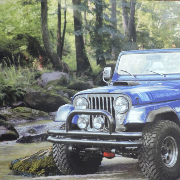 Blue Jeep extra large mousepad