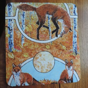 Foxes fabric covered Mousepad
