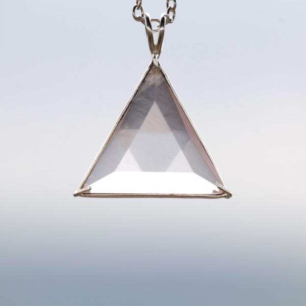 Colgante de Estrella de David de Cuarzo Rosa: Collar de Sanación Espiritual de Plata