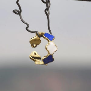 Meenakari Clover Ring – Gold Plated Enamel Adjustable Statement Jewelry