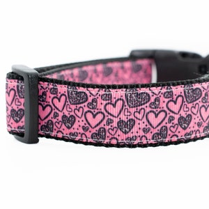 Leopard Love Dog Collar - 1 inch wide - Valentines Day dog collar