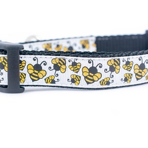 Honey Bee Dog Collar - 5/8" or 3/4" inch wide - summer dog collar - bumble bee dog collar - bumblebee collar - gold glitter - spring