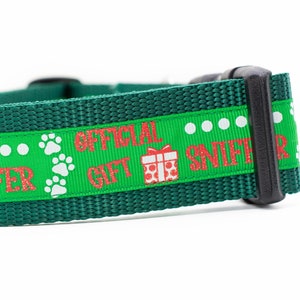 Official Gift Sniffer Dog Collar - 1.5 inch wide - Christmas dog collar