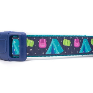Camping Dog Collar - 1 inch wide - buckle or martingale collar - hiking dog collars - summer dog collar - boy dog collar - nature collar