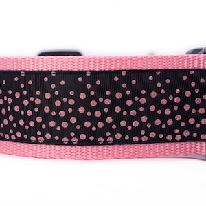 Pink Diamond Raindrop Dog Collar - 2 inch wide - buckle or martingale collar - feminine dog collar - girly dog collar - glitter - sparkle