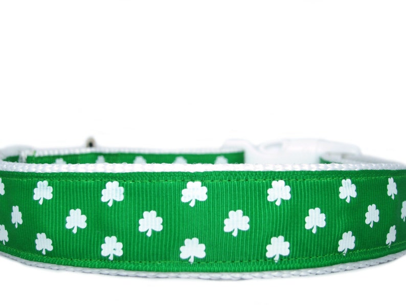 White Clover Dog Collar 1 inch wide buckle or martingale Etsy