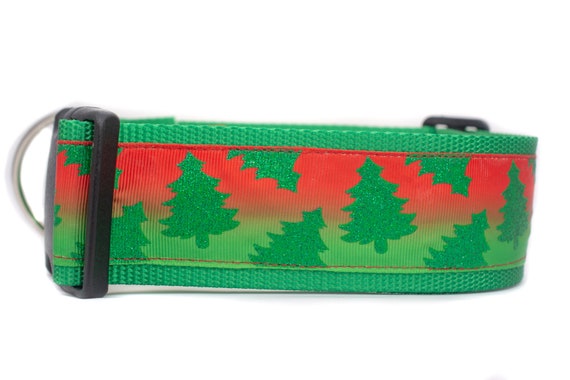 Glitter Christmas Tree Dog Collar 2 Inch Wide For Xl Dogs Etsy
