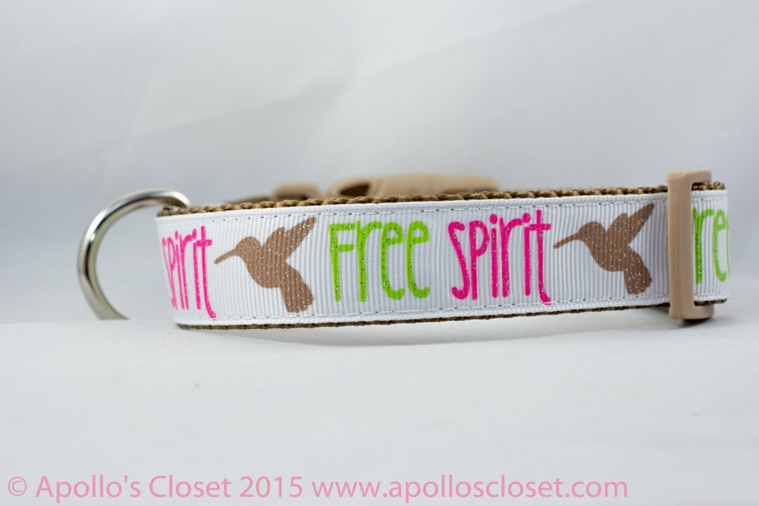 Tan Free Spirit Dog Collar 1 Inch Wide Buckle or Etsy