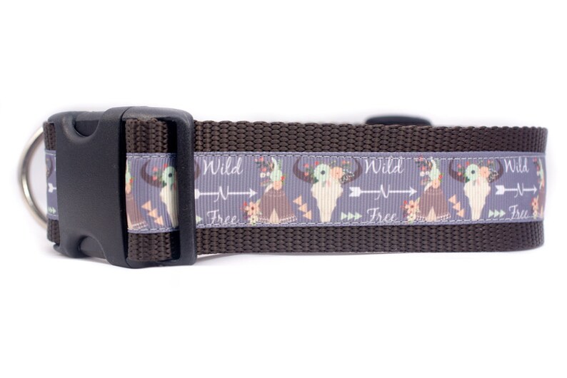 Boho Dog Collar 1.5 Inch Wide Buckle or Martingale Collar Etsy