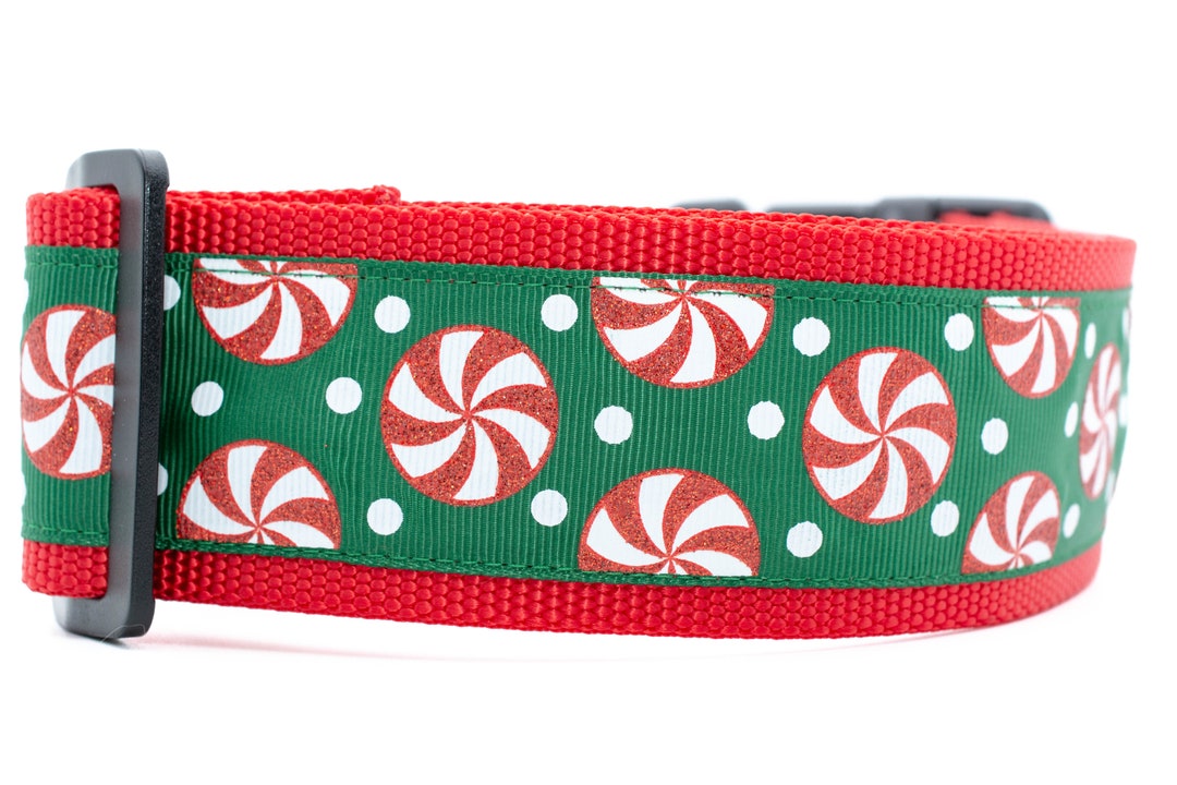 Peppermint Dog Collar 2 Inch Wide Christmas Dog Collar Etsy