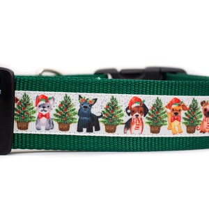 Christmas Dog Collar - Winter Dog Collar - 1.5&quot; inch wide - puppy dog collar - seasonal dog collar - xmas dog collar - holiday christmas