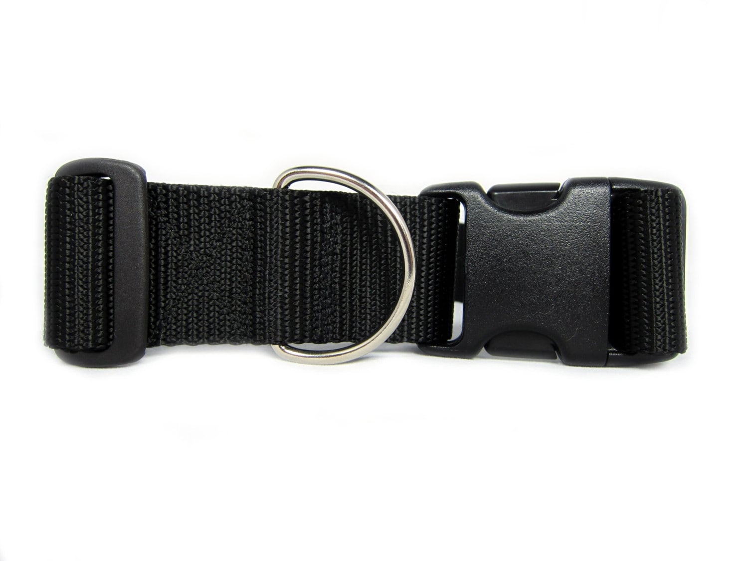 1.5 wide Black & Tan Plaid adjustable dog collar, extra large
