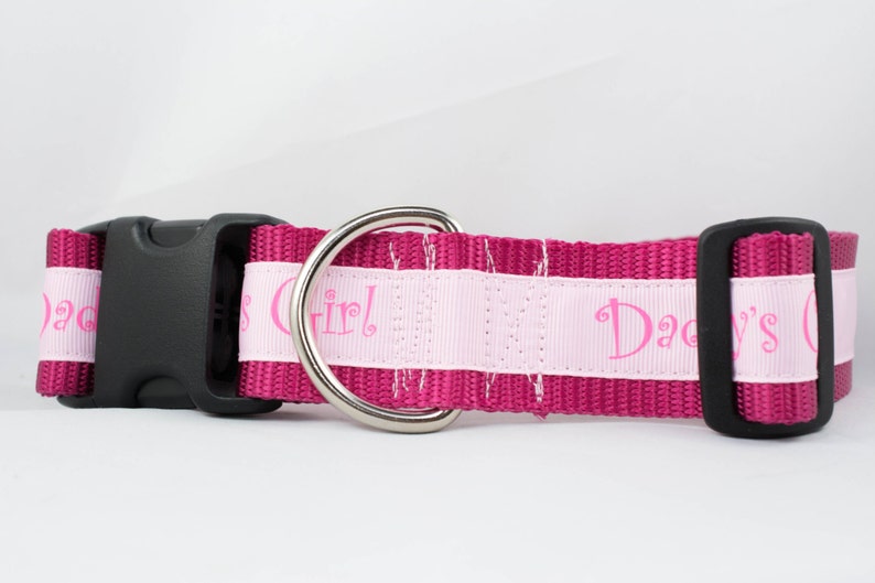 Pink Daddy's Girl Collar 1.5 inch wide dog collar girl Etsy