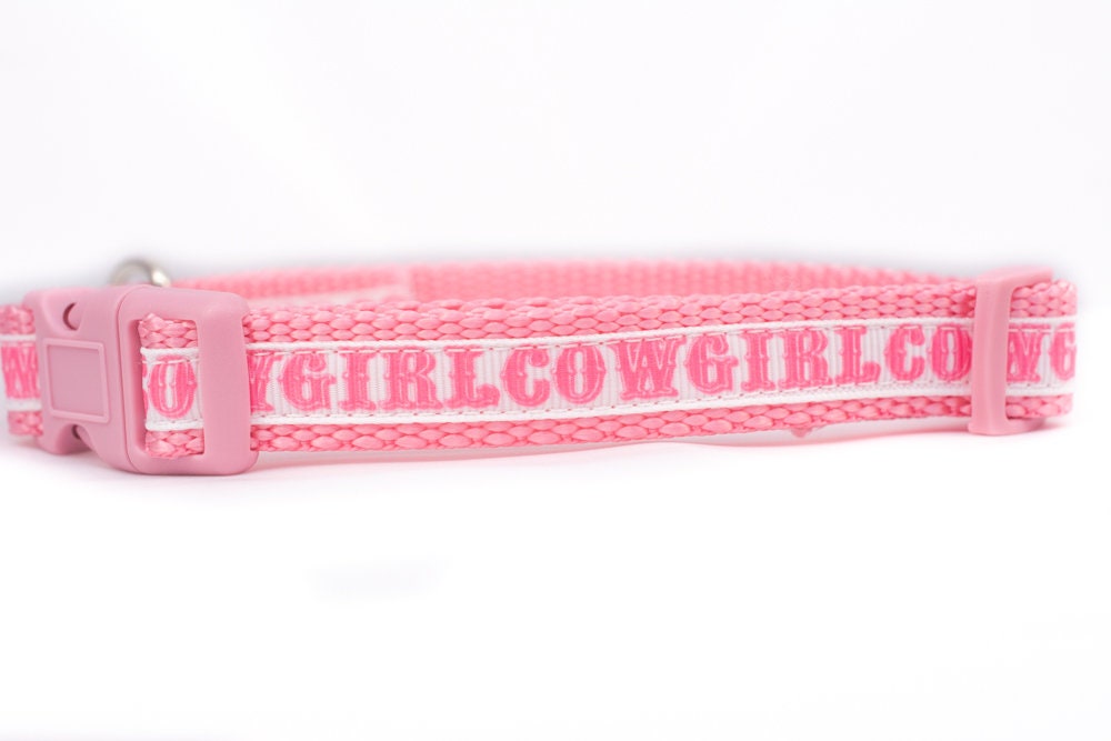 Cowgirl Dog Collar - Country Dog Collar Small Western Girl Cowboy Pink