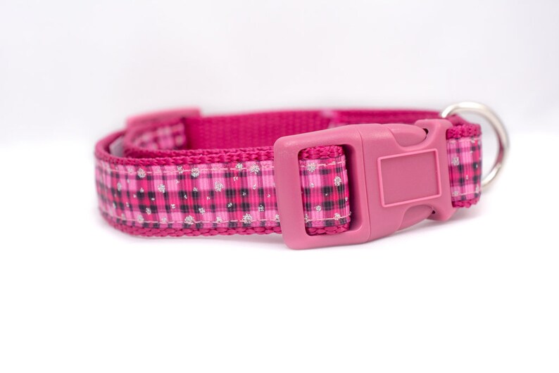 Pink Plaid Dog Collar Buffalo Plaid Dog Collar 5/8 Etsy