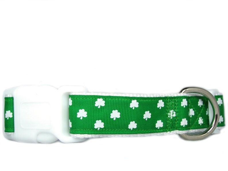 White Clover Dog Collar 1 inch wide buckle or martingale Etsy