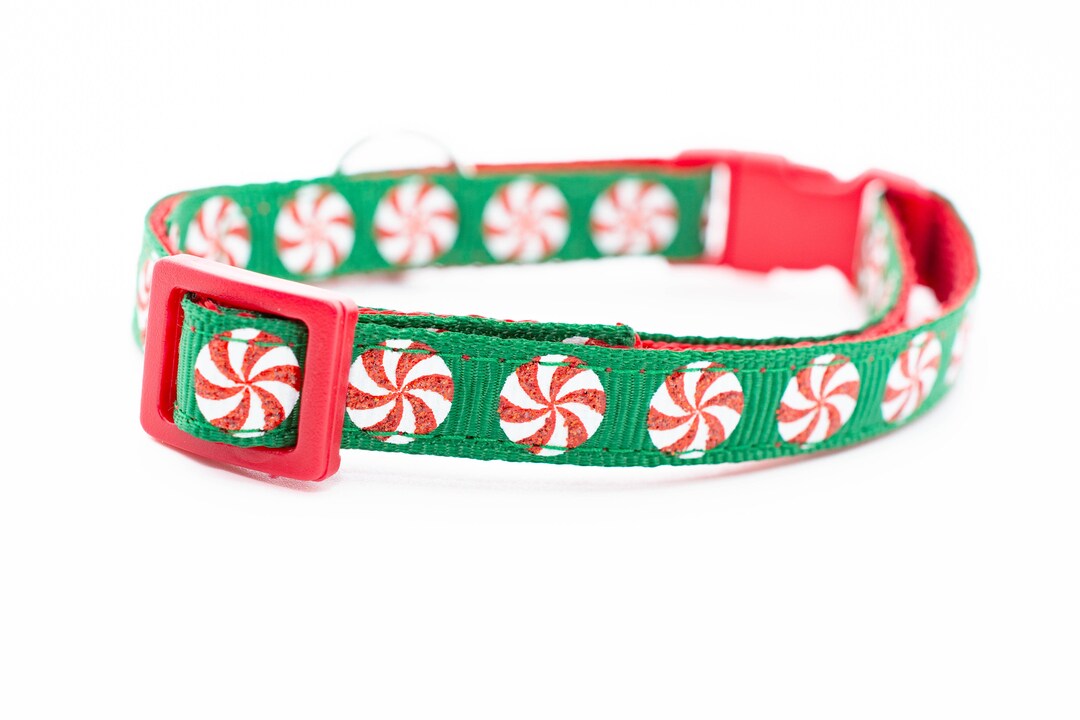 View of Peppermint Cat Collar - 3/8