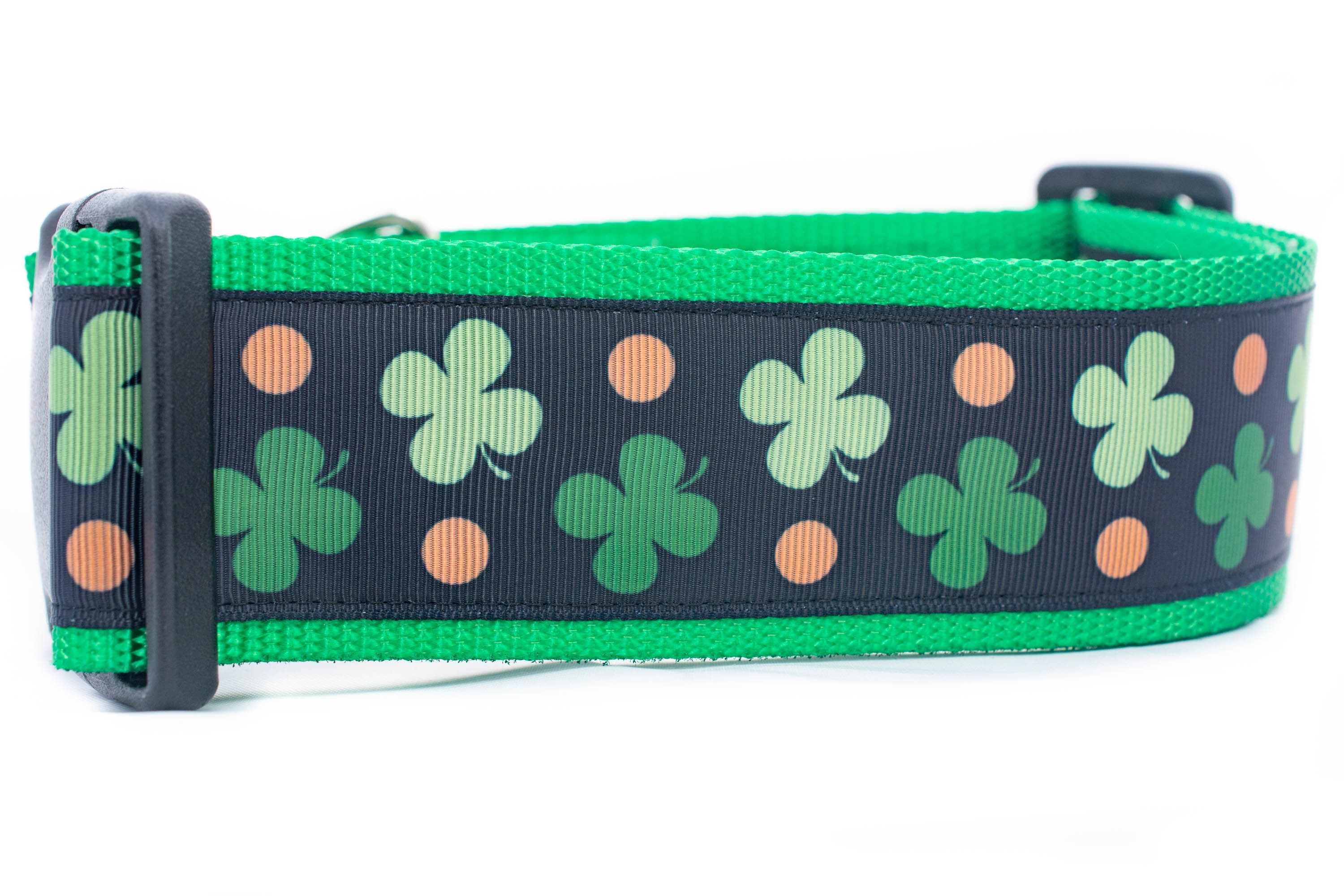 Polka Dot Shamrock Dog Collar 2 inch wide collar Irish dog Etsy