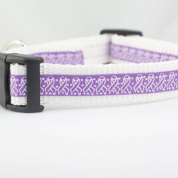 Cancer Awareness Dog Collar - 5/8" or 3/4" wide collar  - canine cancer Dog Collar - cancer support Dog Collar - cancer sucks dog collar