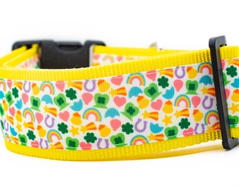 Choose color - Easter Collar - Lucky Dog Collar - 2 inch wide Dog Collar - buckle or martingale collar - Spring dog collar - xl dog collar