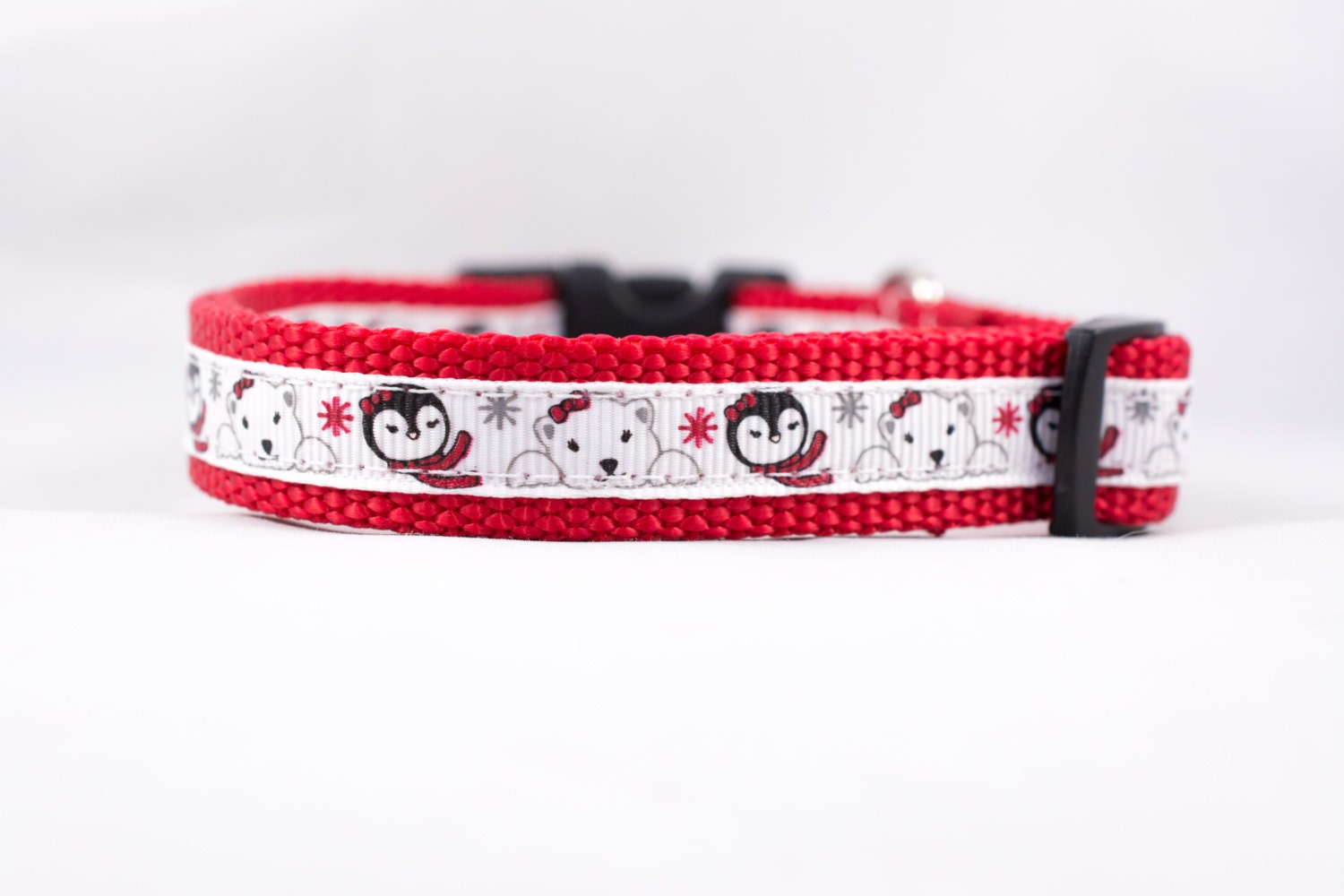 Polar Bear Penguin Dog Collar - 5/8" Or 3/4" Wide Christmas Winter