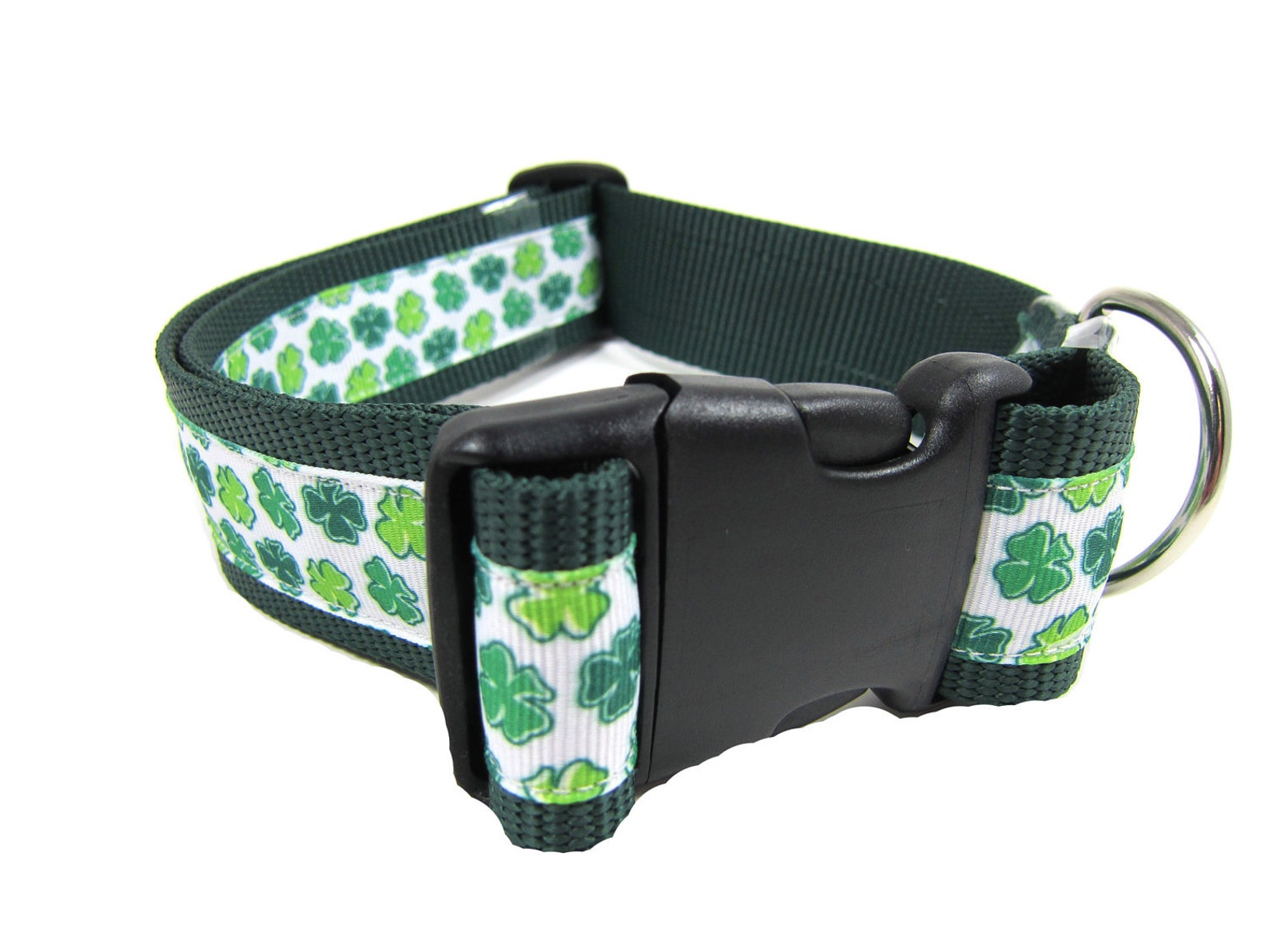 Lucky Clover Dog Collar 1.5 Inch Wide Buckle or Martingale Etsy