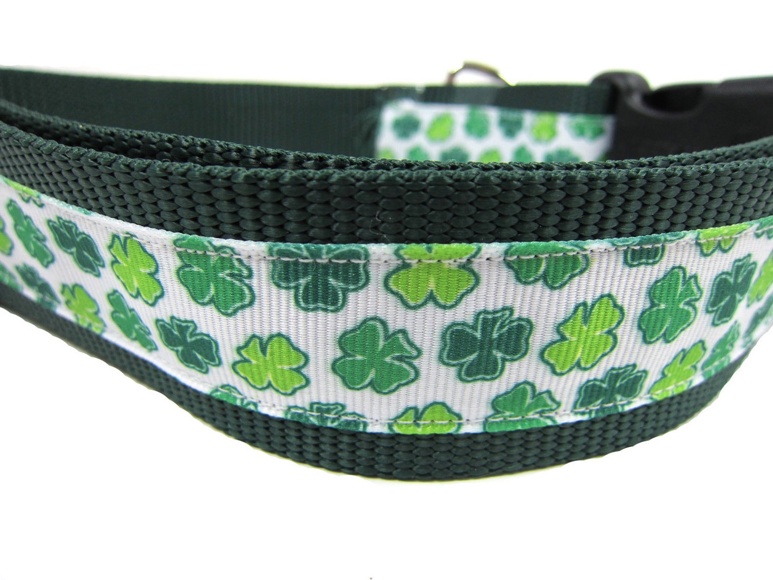 Lucky Clover Dog Collar 1.5 Inch Wide Buckle or Martingale Etsy