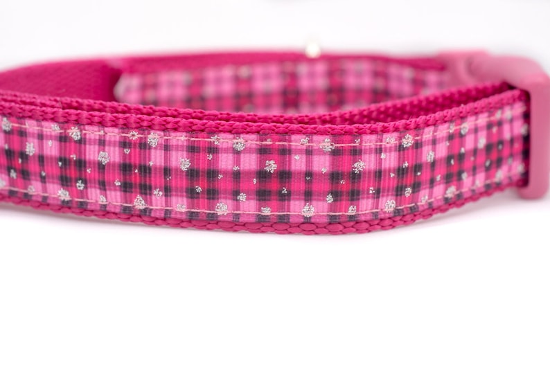 Pink Plaid Dog Collar Buffalo Plaid Dog Collar 5/8 Etsy