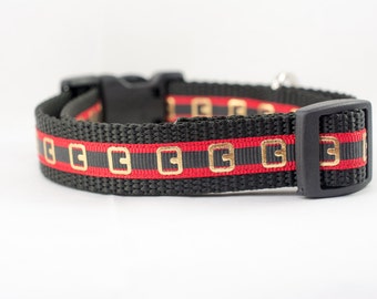 Christmas Dog Collar - Santa Dog Collar - 1/2, 5/8, or 3/4 inch wide - winter dog collar - santa belt collar - red dog collar - Holiday