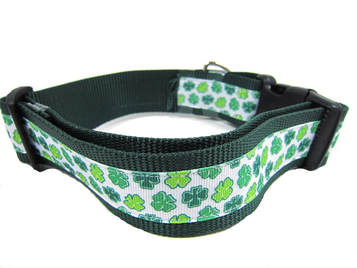 Lucky Clover Dog Collar 1.5 Inch Wide Buckle or Martingale Etsy