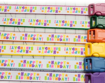 Happy Birthday Dog Collar - 1 inch wide - Choice of color - buckle or martingale - party dog collar - birthday collar - birthday dog gift