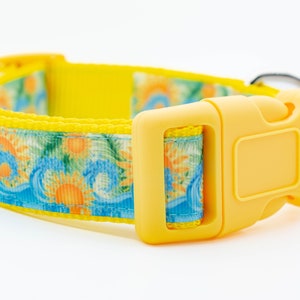 Summer Surf - 1 inch wide collar - buckle or martingale collar - nautical dog collar - summer dog collar - sunny dog collar - ocean waves image 2