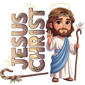 Jesus Sticker and Magnet - the Savior Biblikins™ | Waterproof & UV-Proof