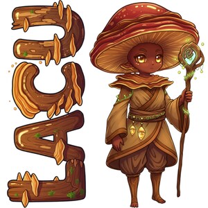 Lacquered Bracket Sticker and Magnet - Forest Sage Fungikins™ – Mystical Mushroom Art | Waterproof & UV-Proof