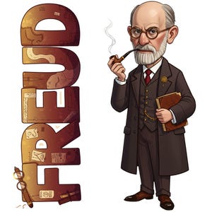 Freud Sticker: Father of Psychoanalysis, Waterproof UV-Proof Vinyl