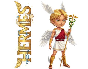 Pegatina e imán de Hermes – Diaktoros Mythkins™ – Mensajero de los Dioses / Resistente al agua y a los rayos UV