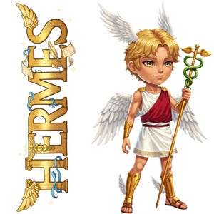 Hermes Sticker and Magnet – Diaktoros Mythkins™ – Messenger of the Gods | Waterproof & UV-Proof