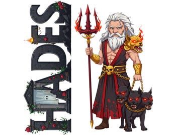 Pegatina e imán de Hades – Katachthonios Mythkins™ – Dios del Inframundo / Resistente al agua y a los rayos UV