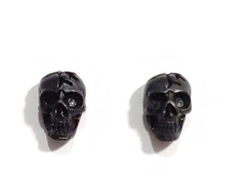Black Skull stud earrings, tiny skull earrings, rainbow skull earrings, small skull studs, plastic stud earring, skull jewelry, skull studs