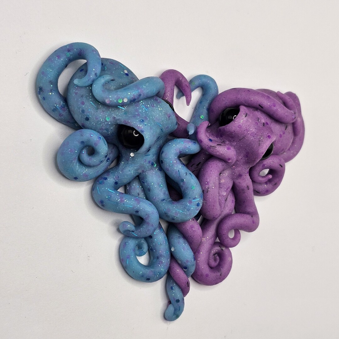 Hugging Octopus Glow in the Dark Hugging Octopuses Necklace, Octopus Jewelry, Octopus ...