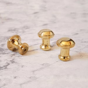 Solid Brass Round Knobs: Vintage Cabinet Hardware
