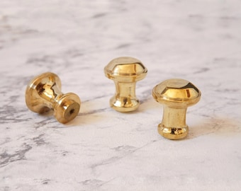 Perillas redondas de latón macizo: herrajes vintage para gabinetes