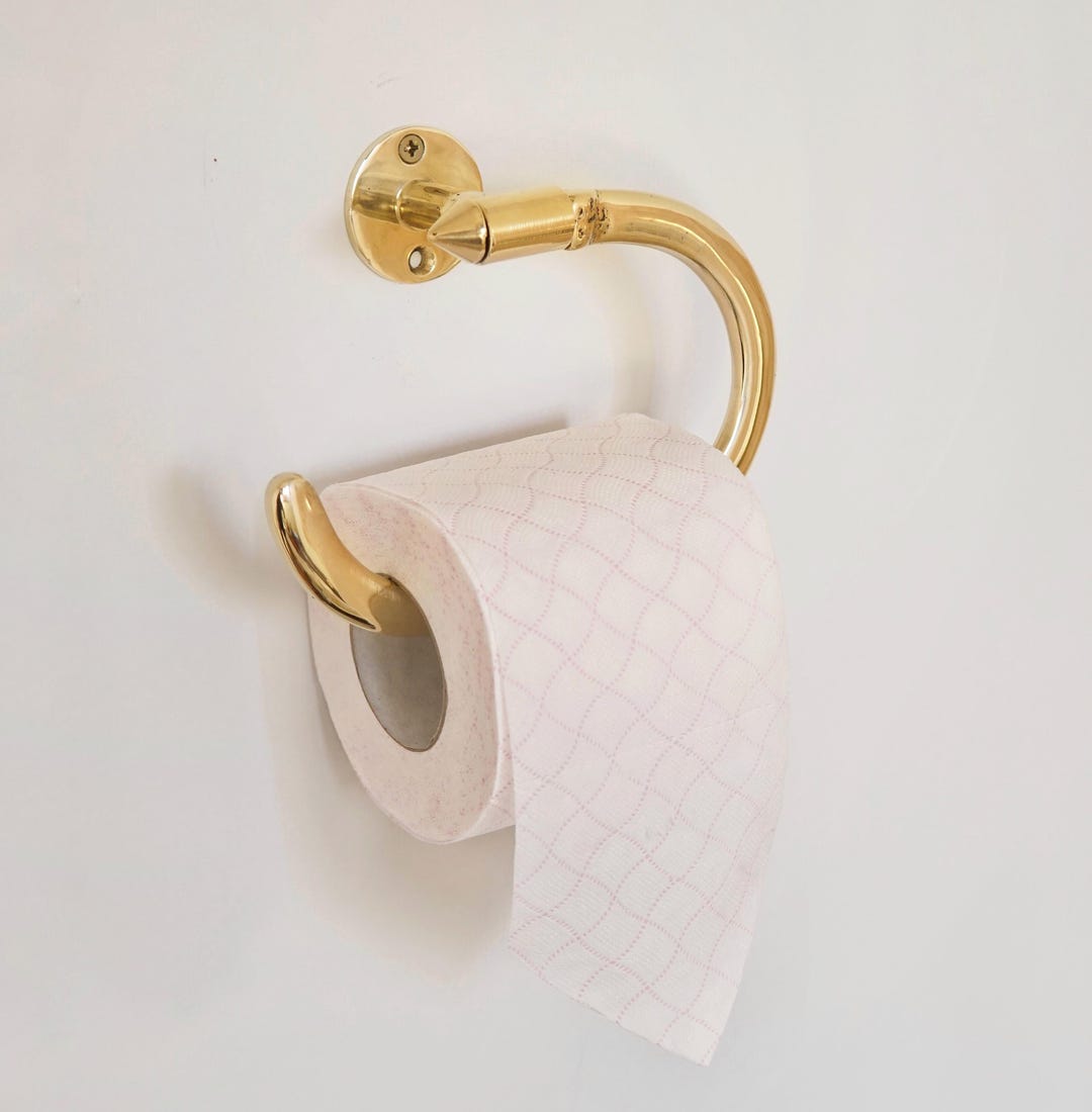 Unlacquered Brass Toilet Paper Holder
